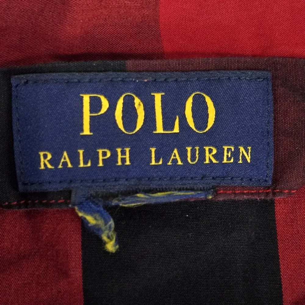 Ralph Lauren Men XL Red Bufalo Plaid Long Sleeve Button Down Cotton Pajama Shirt